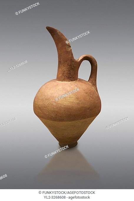 Hittite terra cotta beak spout pitcher. Hittite Old Period, 1650 - 1450 BC. Hattusa BoÄŸazkale. Çorum Archaeological Museum, Corum, Turkey