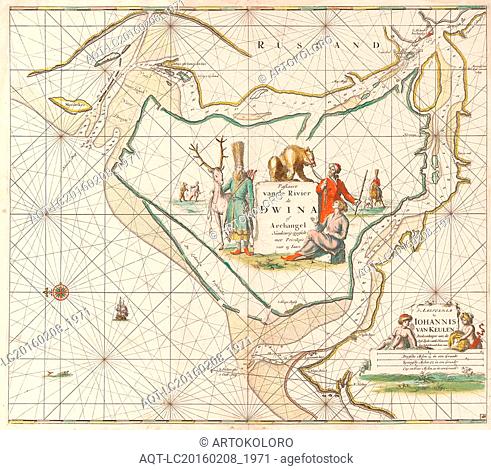 Sea chart of the Northern Dvina River, Jan Luyken, Johannes van Keulen (I), unknown, 1681 - 1799