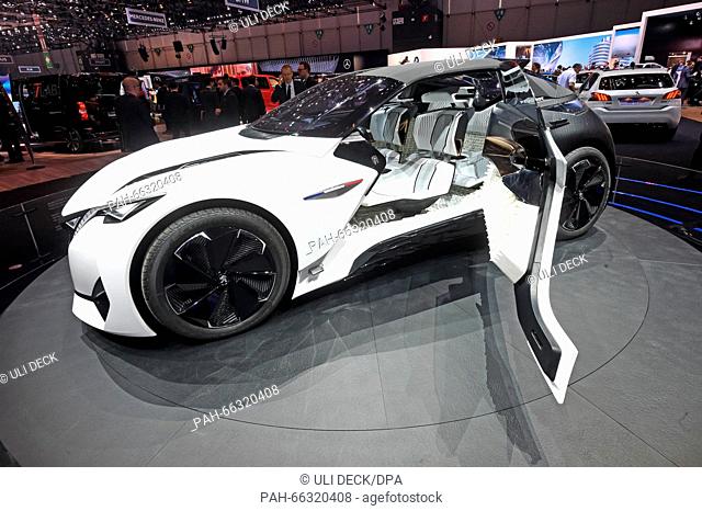 A Peugeot Fractal Concept on show during the first press day of the Geneva International Motor Show, in Geneva, Switzerland, 1 March 2016