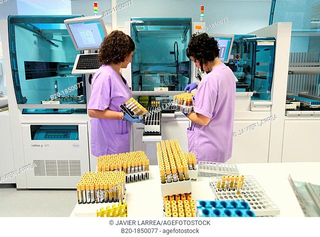 Automatic Specimen Distributor, Hemotherapy, Hematology Laboratory, Task targeted automation system, Donostia Hospital, San Sebastian, Donostia, Gipuzkoa