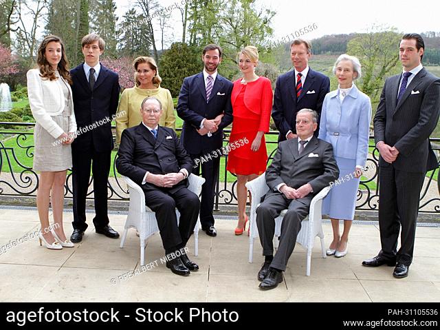 Engagement of Guillaume Hereditary Grand Duke of Luxemburg with belgium Countess Stephanie de Lannoy. Luxemburg, Colmar, Chateau Berg, 27 April 2012