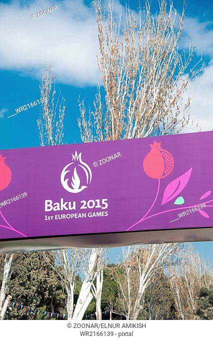 Baku - MARCH 21, 2015: 2015 European Games posters on March 21 i