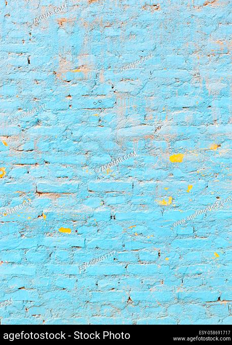 Light blue brick wall texture, vertical background