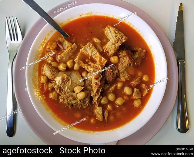Callos with chickpeas. Typical from Spain