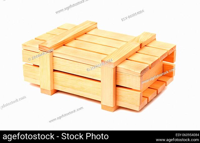 Wooden box isolated on a white background