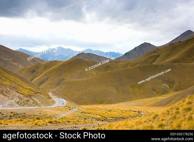The famous Lindis Pass in central Otago on New Zealand's South Island