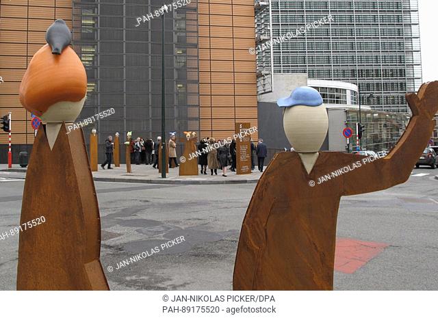 The European Citizens by artist Susanne Boerner from Westerwald forest can be seen in Brussels, Germany, 20 March 2017. The 'European Citizens' were inaugurated...