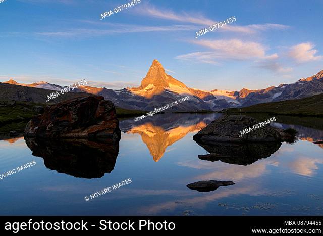 Morning atmosphere at the Matterhorn, Zermatt, Valais, Switzerland