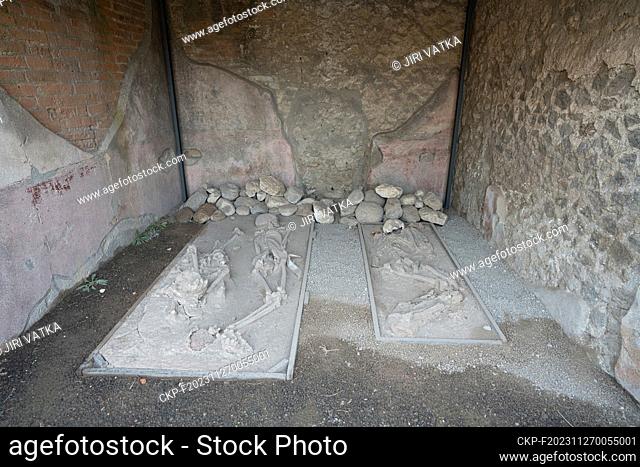 The well-preserved ruins of Pompeii near Naples in Italy, November 20, 2023. The city of Pompeii is famous because it was destroyed in 79 CE when a nearby...