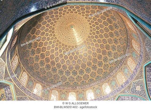 interior cupola of the Shaikh Lotfallah-mosque, Iran, Isfahan