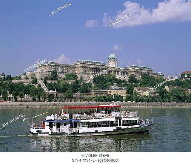 Boat, Buda, Budapest, Danube river, Holiday, Hungary, Europe, Landmark, Royal palace, Tour, Tourism, Travel, Vacation