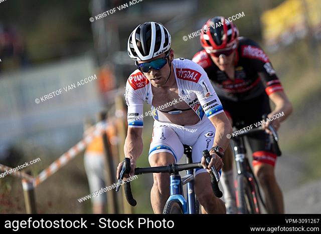 Belgian Eli Iserbyt pictured in action during the men elite race of the be-Mine Cyclocross, part of the Ethias Cross cyclocross competition