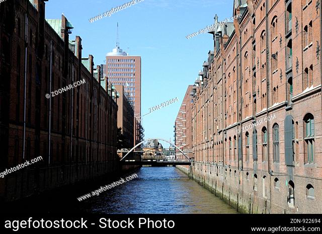 Speicherstadt, Hamburg, kanal, haus, häuser, architektur, lager, lagerhaus, lagerhäuser, speicher, fleet