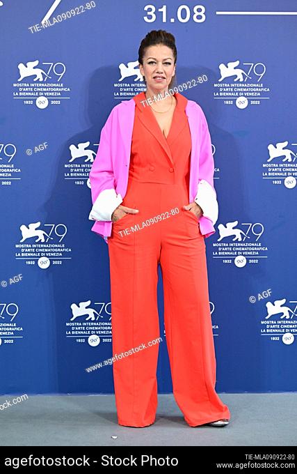 Meriem Serbah during the photocall for ""Les Miens"" at the 79th Venice International Film Festival on September 09, 2022 in Venice, Italy