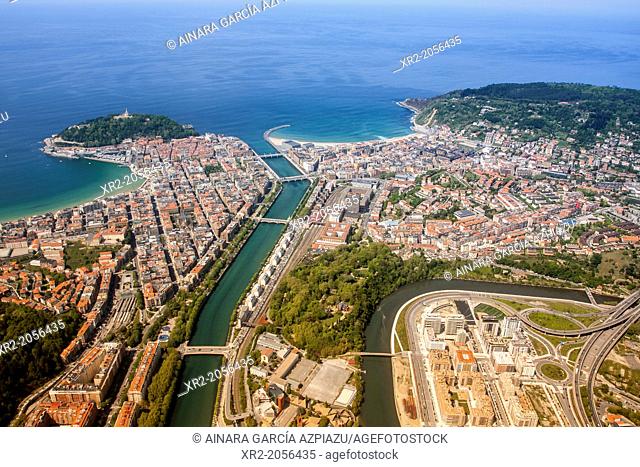 Aerial view of Concha Bay, Donostia - San Sebastian, Basque Country
