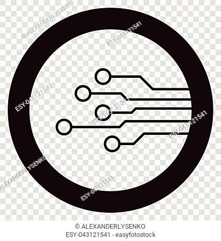 Circuit board icon. Technology scheme symbol flat vector illustration on isolated background