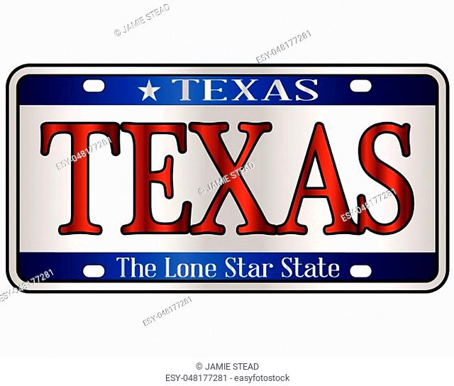 Texas state license plate mockup spoof over a white background