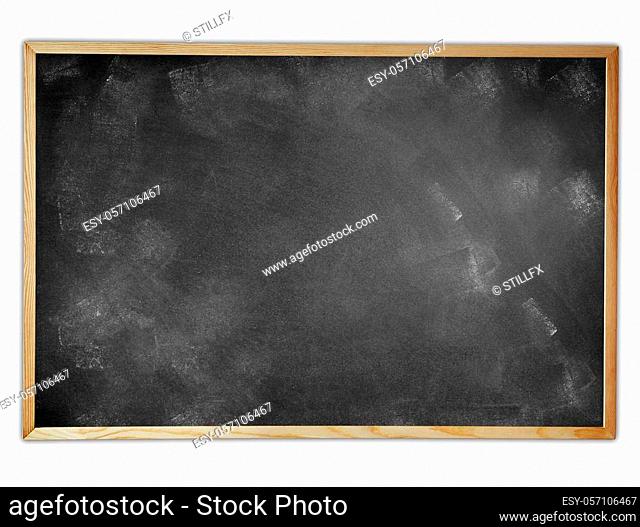 Framed blackboard or chalkboard on plain background