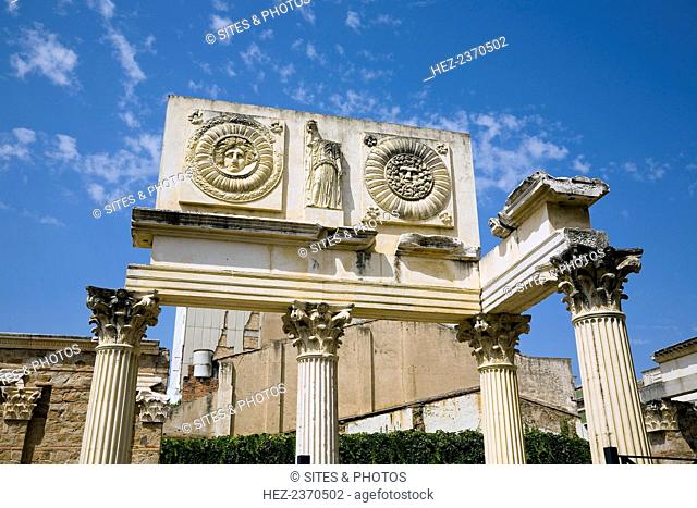 The forum at Merida, Spain, 2007. Merida was founded by the Romans in 25 BC, under the name of Augusta Emerita, as a colony for veterans of the Vth and Xth...