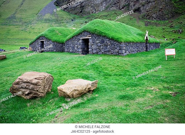 Historic Turf Roofed Houses, Heimaey Island, South Iceland