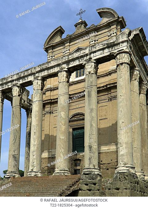Rome Italy  Temple of Antoninus and Faustina in the Roman Forum in Rome