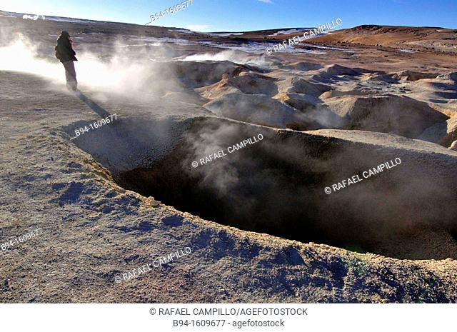Sol de Mañana is a geothermal field in Sur Lípez Province in the Potosi Department of south-western Bolivia. It extends over 10 km²