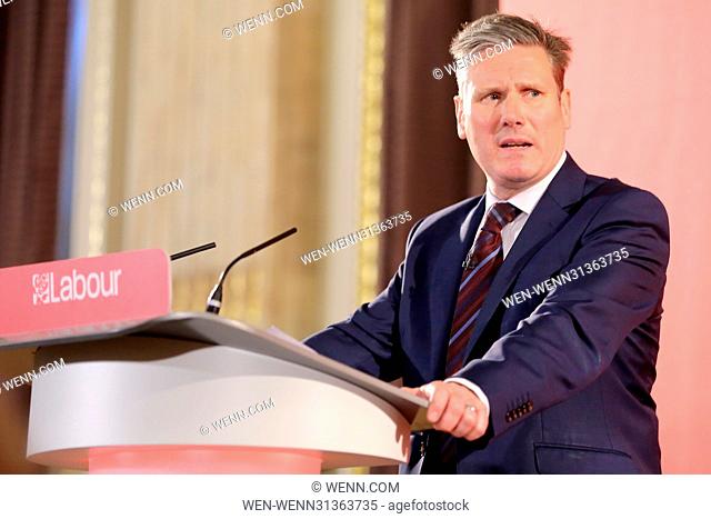 Sir Keir Starmer, Shadow Secretary of State for Exiting the European Union, delivers a speech on Labour's Brexit policy at the Institute of Civil Engineers