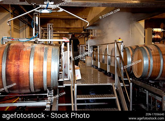 Logroño, Spain: 2021 April 26: Interior of the Bodegas Riojanas Winery on cloudy day in the city of Cenicero in Spain