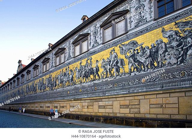 Germany, Dresden, lane Augustust, prince's train, picture, painting, art, skill, traveling, tourism, holidays, vacation