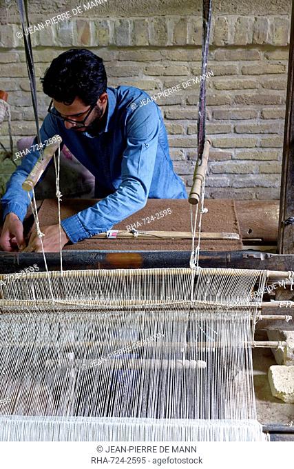 Weaver, Nain, Isfahan Province, Iran, Middle East