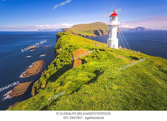 Lighthouse, Mykines island, Faroe Islands, Denmark