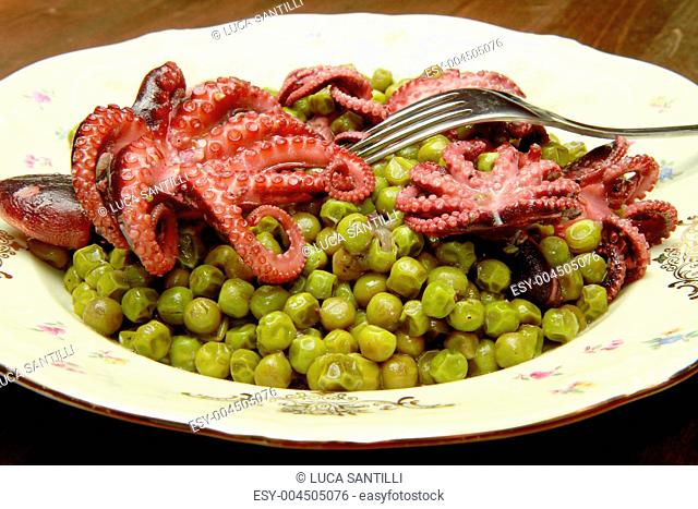 octopus with peas