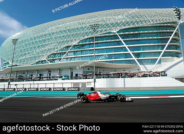 18 November 2022, United Arab Emirates, Abu Dhabi: Motorsport: Formula 1 World Championship, Abu Dhabi Grand Prix, 1st Free Practice Valtteri Bottas from...