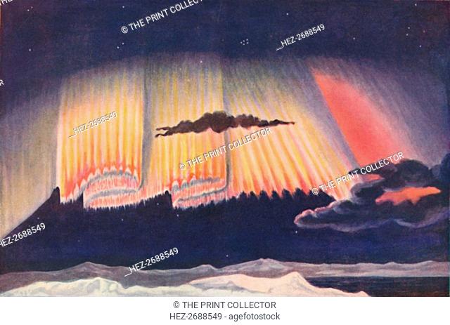 'A Great Scientist's Presentation of the Gorgeous Curtain Woven By An Aurora', c1935. Artist: Unknown