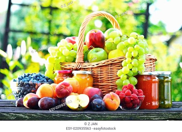 Fresh ripe organic fruits in the garden. Balanced diet