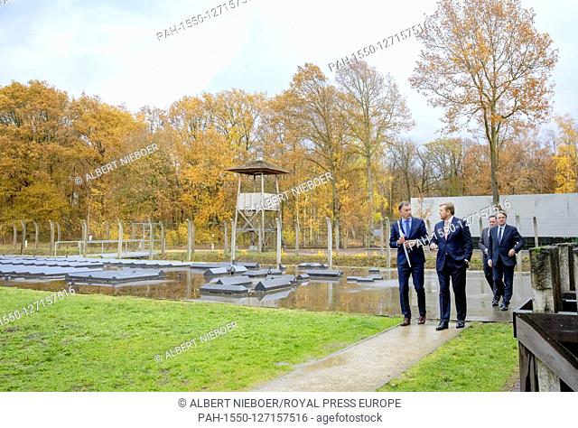 King Willem-Alexander of The Netherlands at the Nationaal Monument Kamp Vught, on November 27, 2019, to open the renewed memory center