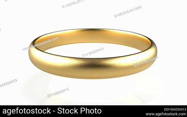 The 3d rendering abstract luxury golden ring on white background
