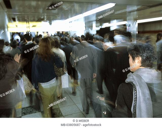 Japan, Tokyo, Shinjuku, U-Bahnstation,  Rush Hour, crowd,  Fuzziness Asia, Eastern Asia, island Honshu, capital, district, city of millions, city, subway