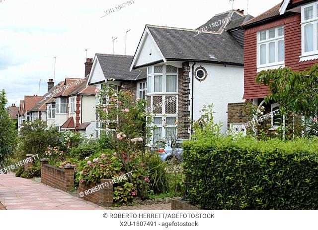 Houses in Church Vale, East Finchley N2, London, England