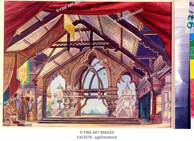 Stage design for the opera Snow Maiden by N. Rimsky-Korsakov. Valz, Karl Fyodorovich (1846-1929). Watercolour and white colour on paper
