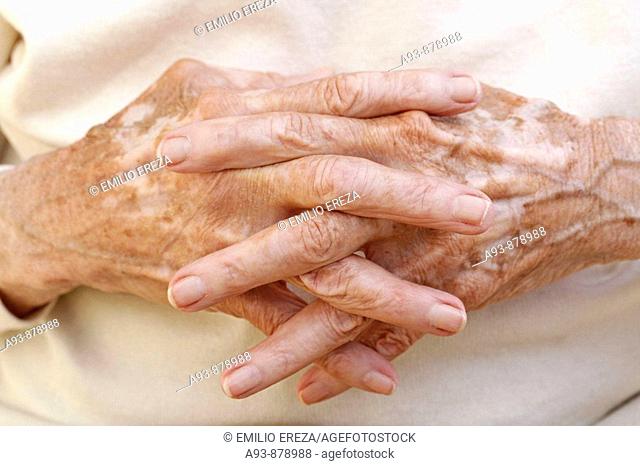 Old woman hands