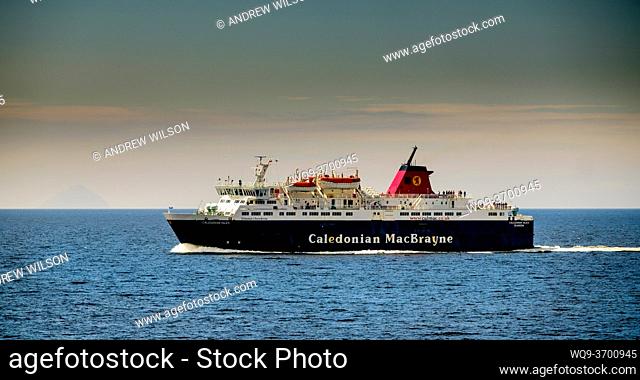 The Caledonian MacBrayne ferry Caledonian Isles crossing the Firth of Clyde between Arran and the Scottish mainland