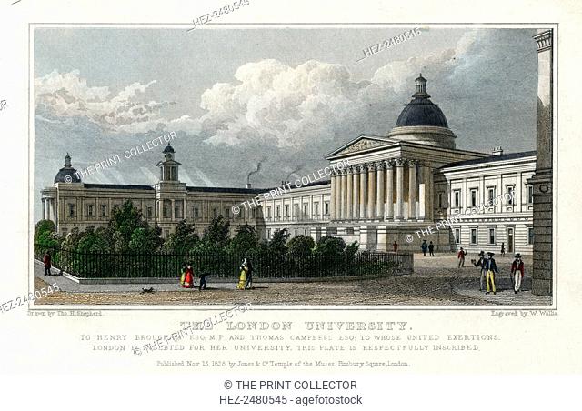 'The London University', 1828. The building is now part of Univerity College London (UCL)