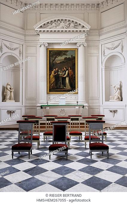 France, Yvelines, Chateau de Versailles, listed as World Heritage by UNESCO, Domaine de Marie Antoinette, the Petit Trianon, chapel