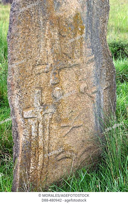 Tiya stelae 80 km. South of Addis Ababa on the road to Butajira. UNESCO's world heritage list. Ethiopia