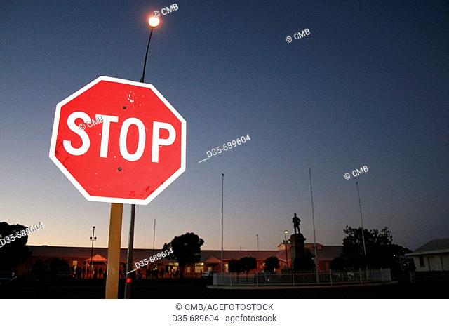 Stop sign after sunset, Kalgoorlie-Boulder, Western Australia
