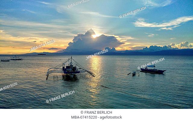 Sunset over the sea on Cebu, Philippines