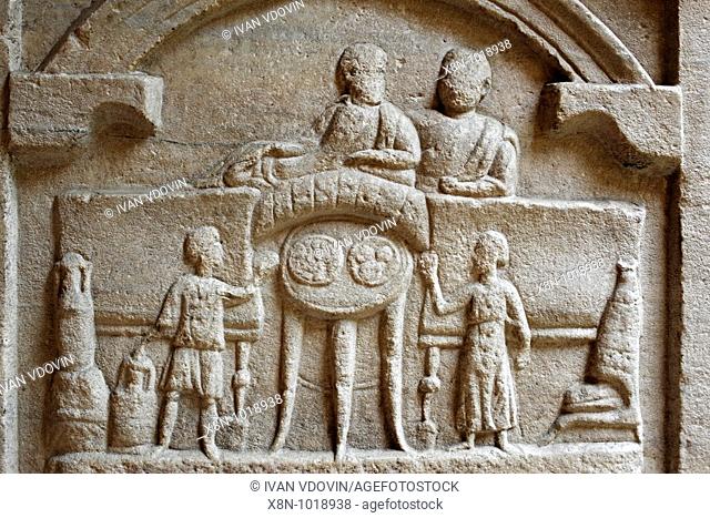 Romanesque sculpture in museum, Modena, Emilia-Romagna, Italy