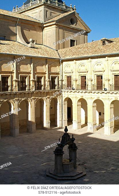 Cloister. Order of Santiago. Monastery of Uclés. Cuenca province, Castilla-La Mancha, Spain