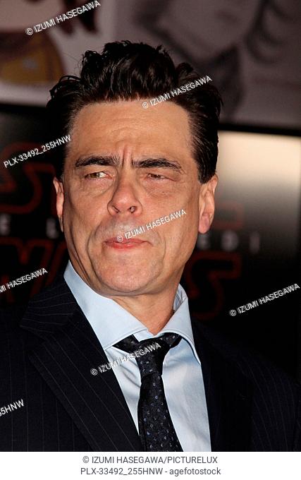 Benicio Del Toro 12/09/2017 The World Premiere of Lucasfilm's ""Star Wars: The Last Jedi"" held at Shrine Auditorium in Los Angeles